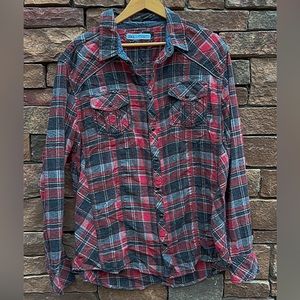 Red, black, and gray flannel